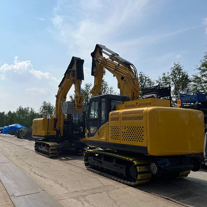 Gloednieuwe graafmachine