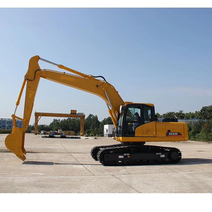 Grote graafmachine met verlengde arm