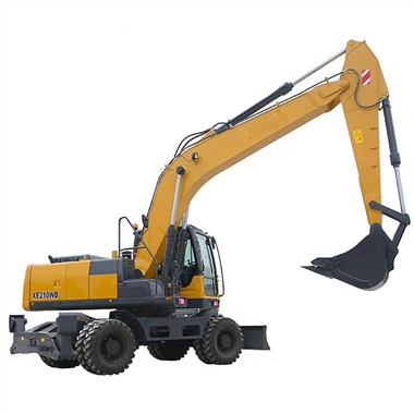 Multifunctionele graafmachine op wielen